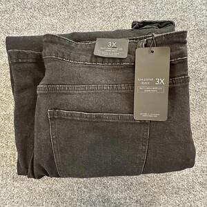American Bazi Multi Cargo Wide-Leg Denim Pants - Size‎ 3X - Black